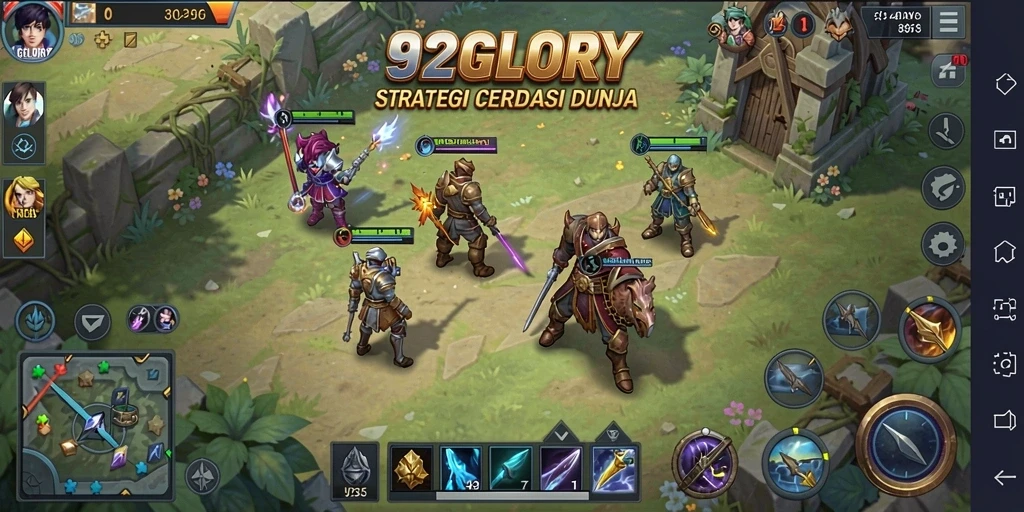 Tangkapan layar gameplay <strong>92GLORY</strong> menunjukkan pertempuran strategis yang mendebarkan.