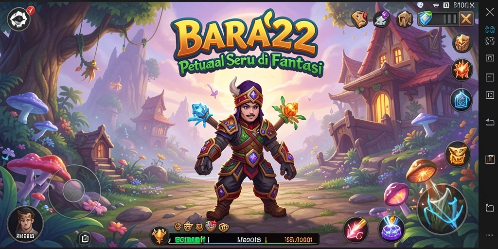 Tampilan gameplay BARA22 yang penuh aksi dan petualangan.