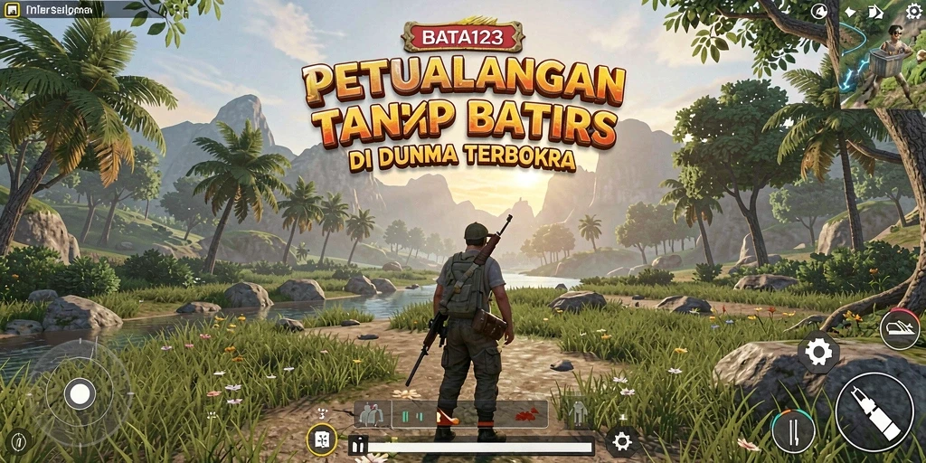 Screenshot gameplay BATA123 yang menampilkan aksi petualangan di dunia terbuka.