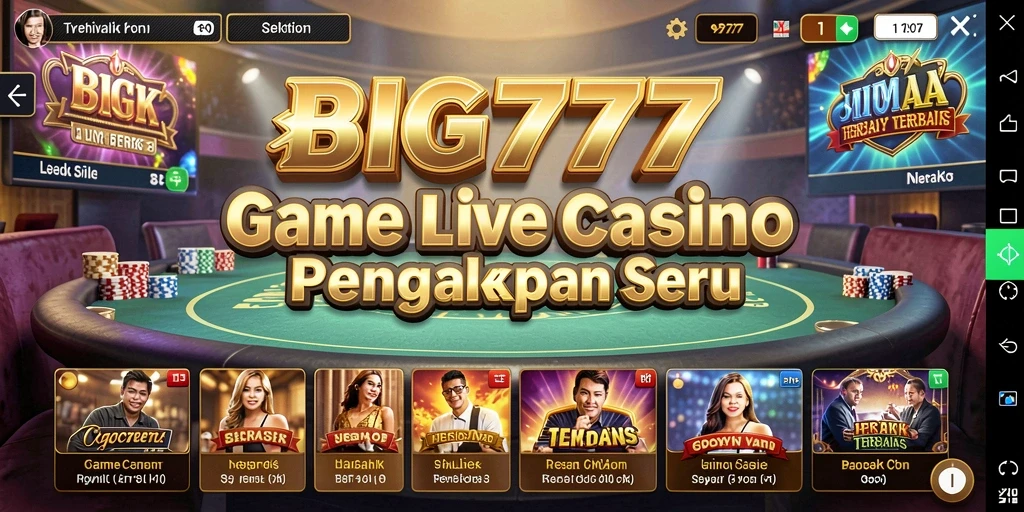 Tampilan langsung dealer dan suasana kasino yang mendebarkan.