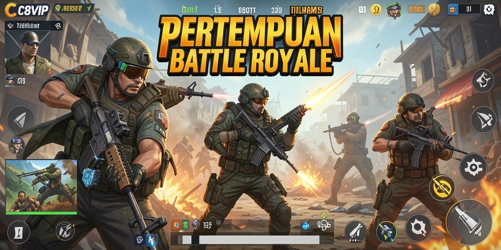 Tampilan gameplay C8VIP dengan aksi pertempuran yang intens.