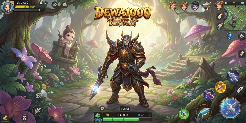 Tampilan gameplay DEWA1000 menampilkan petualangan dan aksi seru di dunia fantasi.