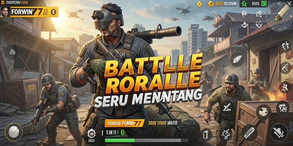Tampilan gameplay FORWIN77 yang penuh aksi dan strategi.