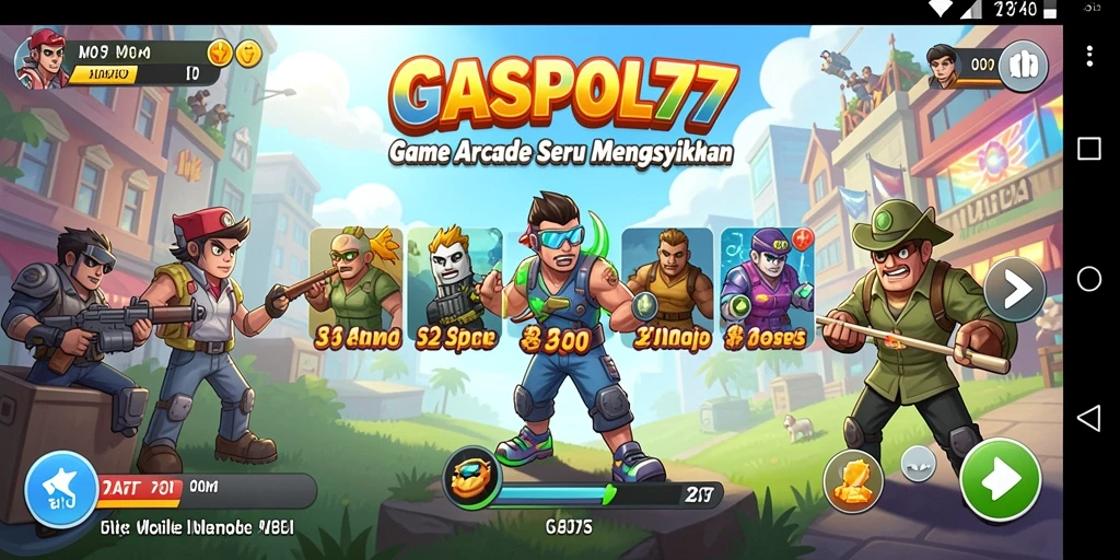 Tangkapan layar gameplay menampilkan keseruan bermain GASPOL77 di kategori Arcade.