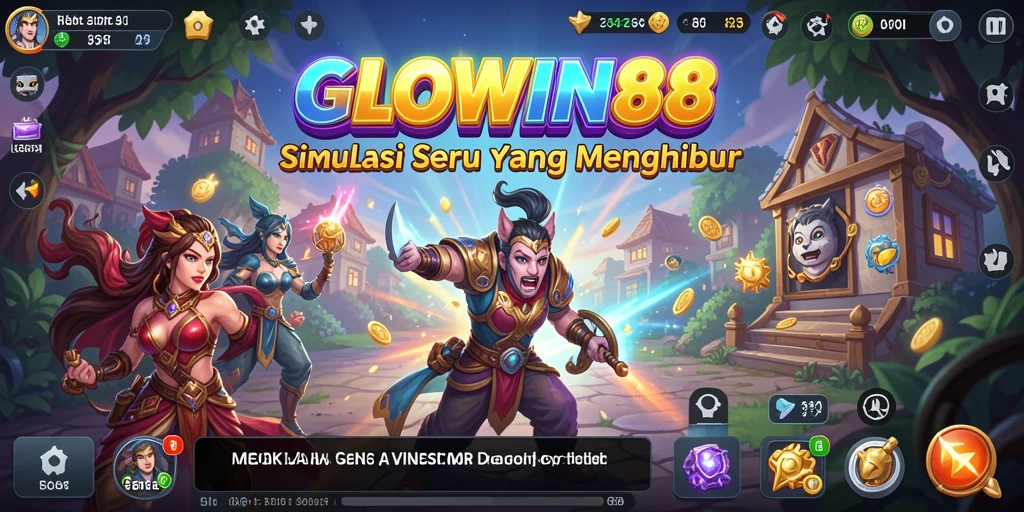 Tampilan gameplay GLOWIN88 yang menarik dan penuh warna.