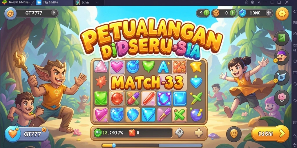Tampilan menarik dari gameplay seru di GT777 Match-3.