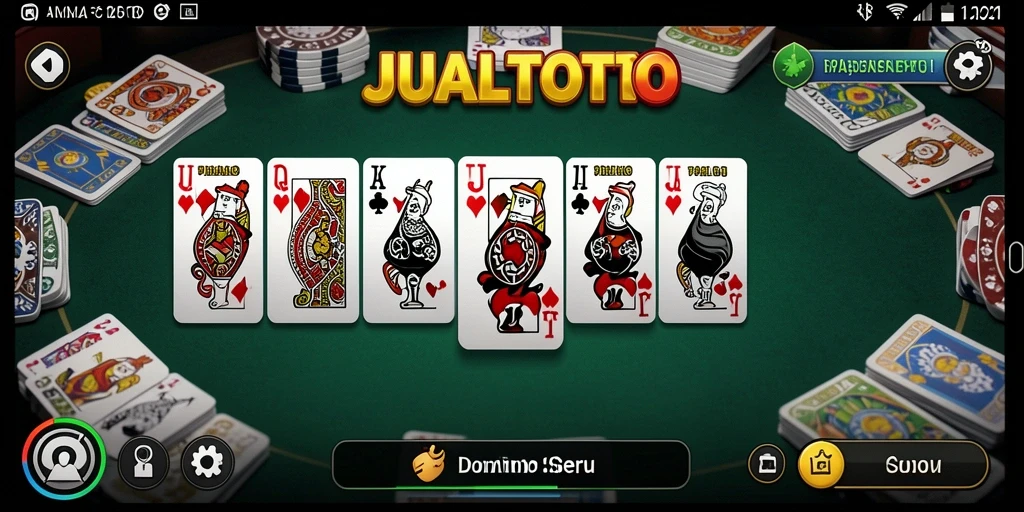 Tampilan gameplay seru dari JUALTOTO yang menampilkan aksi Domino.