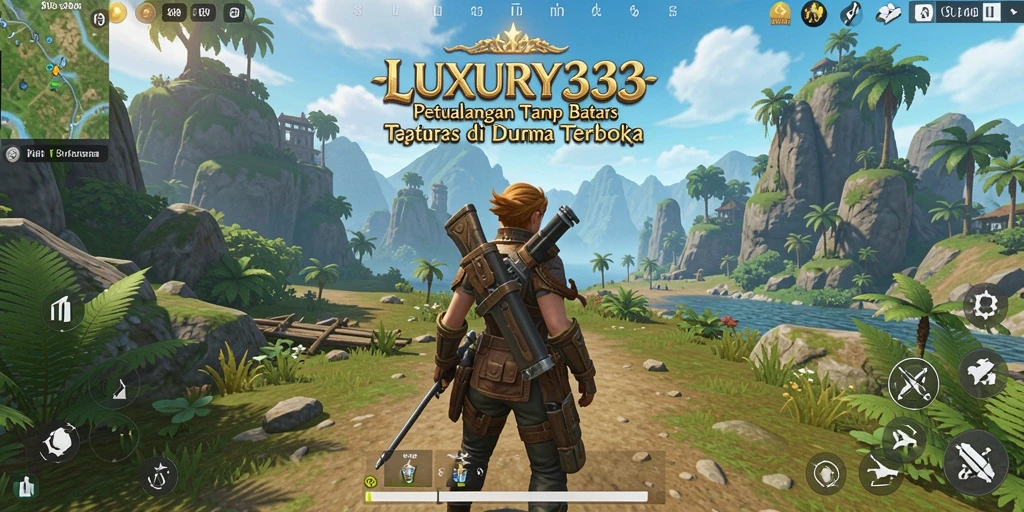 Screenshot dari gameplay LUXURY333 menampilkan eksplorasi dunia terbuka yang luas.