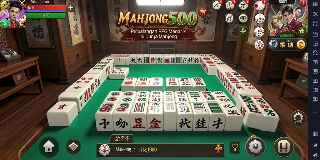 Screenshot gameplay MAHJONG500 dengan aksi seru dan grafis yang menarik.