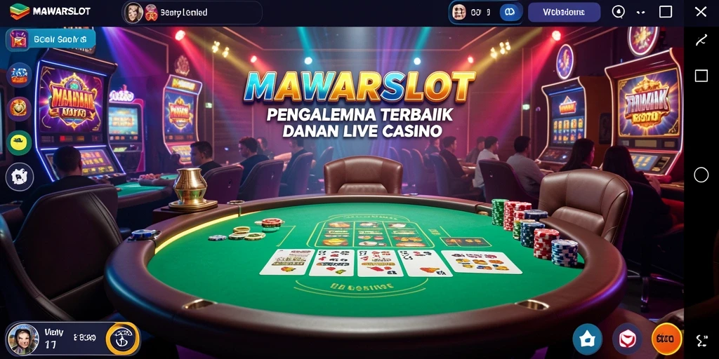 Screenshot gameplay live casino MAWARSLOT dengan dealer langsung.