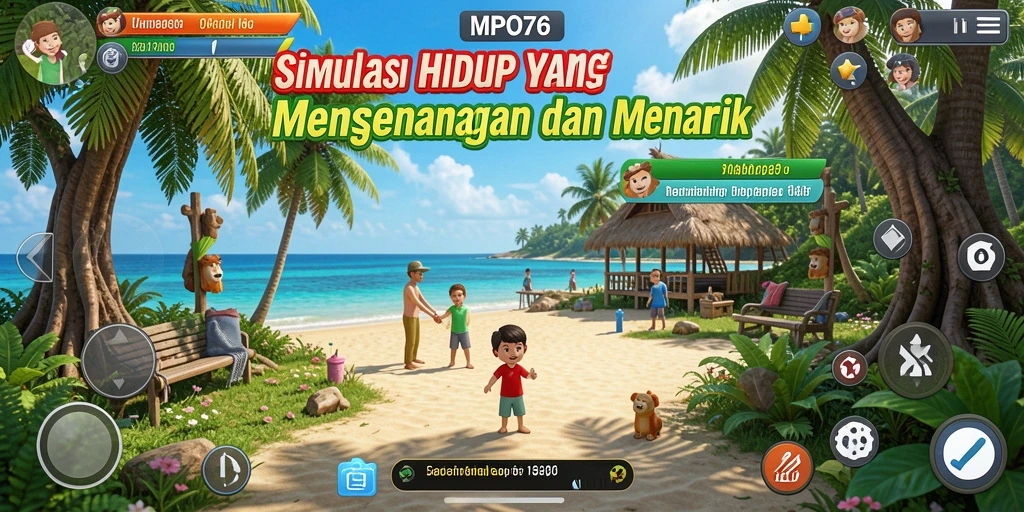 Tampilan gameplay MPO76 yang menampilkan pengalaman hidup virtual yang menyenangkan.