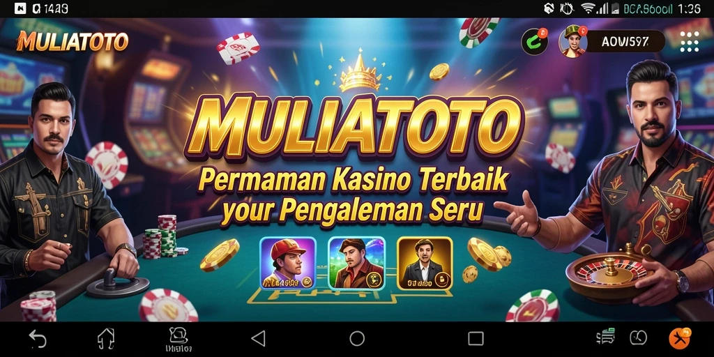 Tampilan utama gameplay MULIATOTO yang menampilkan suasana kasino yang menegangkan.