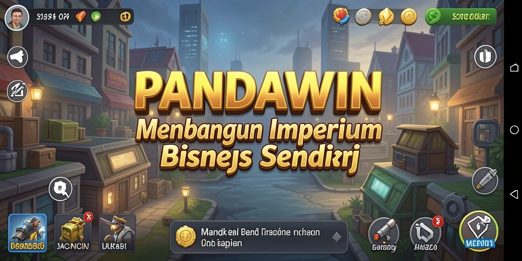 Tangkapan layar menampilkan gameplay menarik dari PANDAWIN saat membangun bisnis.