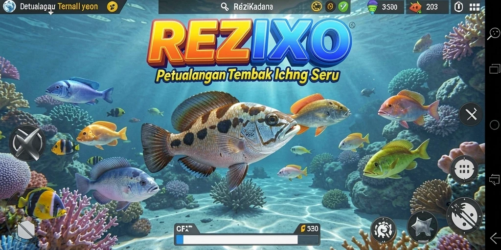 Tangkapan layar gameplay menampilkan aksi tembak ikan yang seru.
