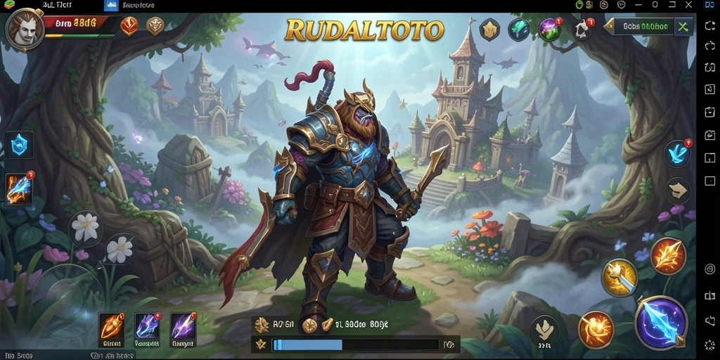 Tangkapan layar gameplay RUDALTOTO menampilkan aksi petualangan RPG yang mendebarkan.