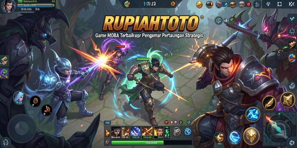 Tampilan menarik dari gameplay RUPIAHTOTO dalam pertempuran MOBA.