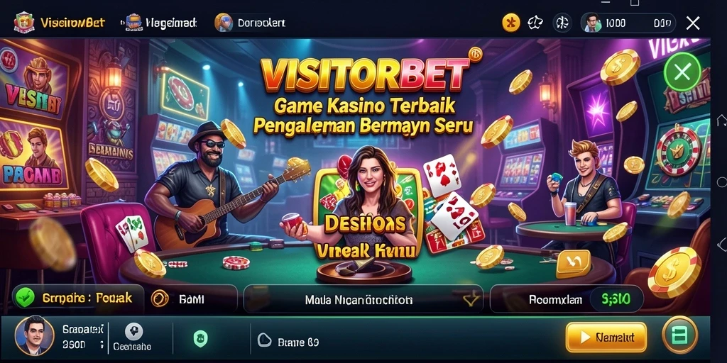 Tampilan gameplay kasino yang seru dan interaktif dari VISITORBET.